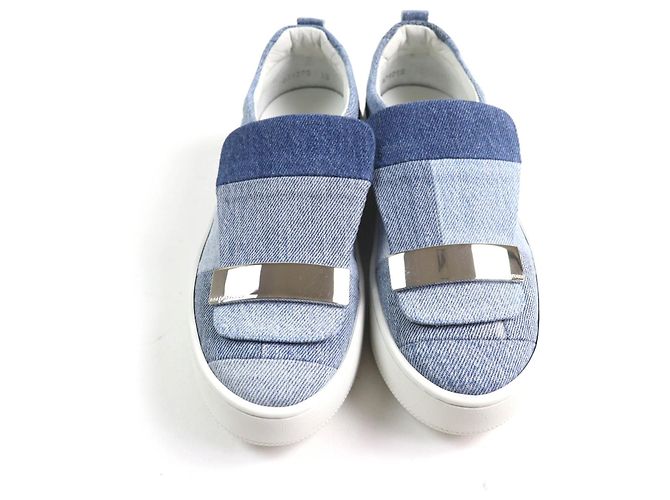 Autre Marque Patchwork-Denim-Sneaker Sergio Rossi Levis sr1 ADDICT Blau - vista 3