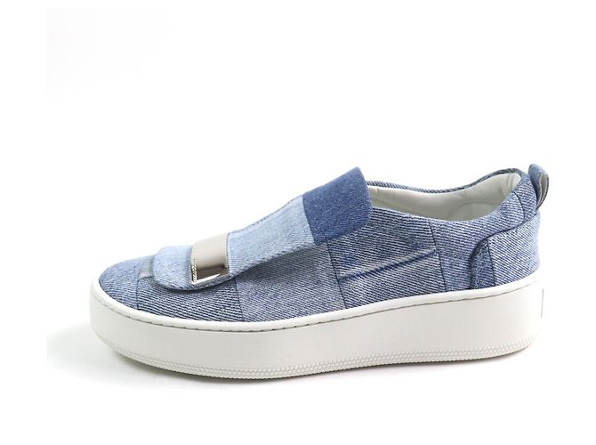 Autre Marque Patchwork-Denim-Sneaker Sergio Rossi Levis sr1 ADDICT Blau - vista 4