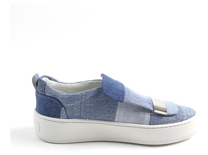 Autre Marque Patchwork-Denim-Sneaker Sergio Rossi Levis sr1 ADDICT Blau - vista 5
