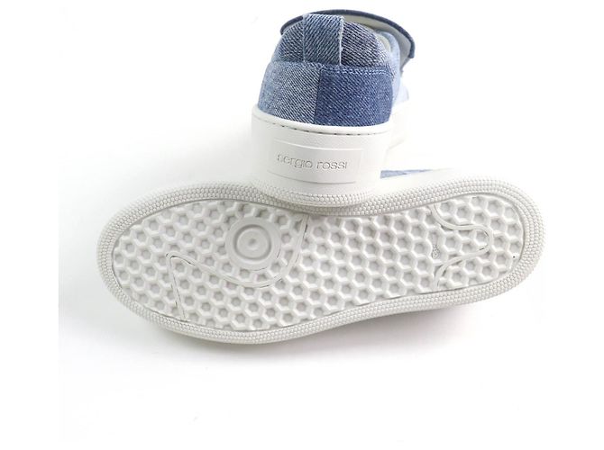 Autre Marque Patchwork-Denim-Sneaker Sergio Rossi Levis sr1 ADDICT Blau - vista 6