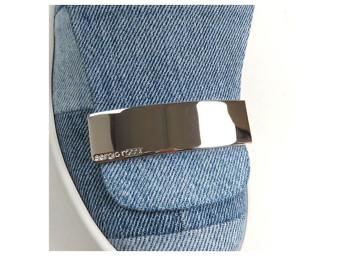 Autre Marque Patchwork-Denim-Sneaker Sergio Rossi Levis sr1 ADDICT Blau - vista 8
