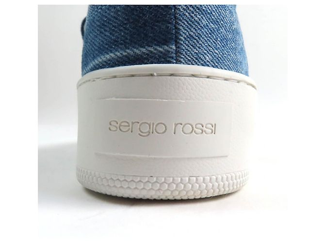 Autre Marque Patchwork-Denim-Sneaker Sergio Rossi Levis sr1 ADDICT Blau - vista 9