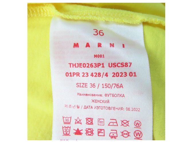 Camiseta de algodón Marni THJE0263P1 Amarillo - vista 7