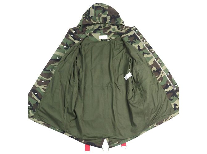 Edge Céline Cappotto in cotone camouflage Celine Verde Cachi - vista 3