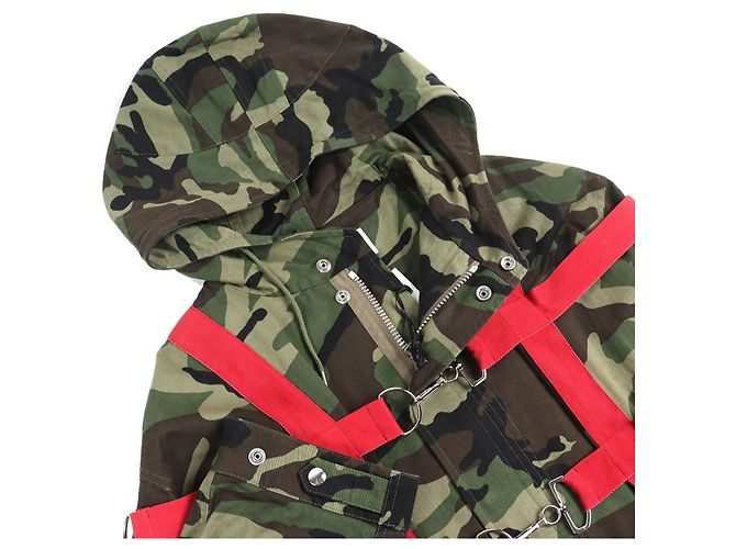 Edge Céline Cappotto in cotone camouflage Celine Verde Cachi - vista 4