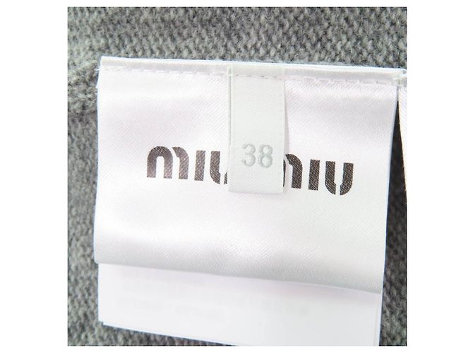 Miu Miu MIUMIU Strickpullover mit V-Ausschnitt Grau - Ansicht 7