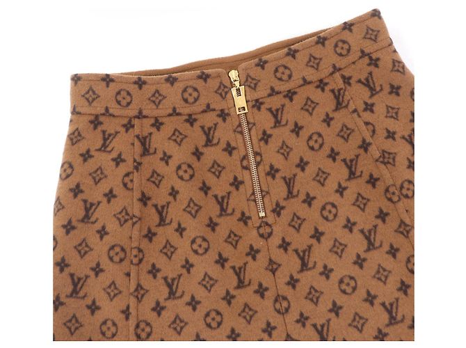 Falda de Lana Monogram Louis Vuitton Castaño - vista 5