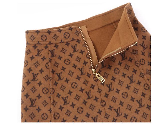 Falda de Lana Monogram Louis Vuitton Castaño - vista 6