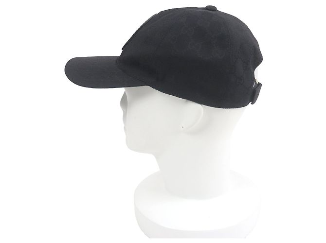 Baseballcap mit GG-Logo-Patch aus Canvas von Gucci Schwarz - Ansicht 2