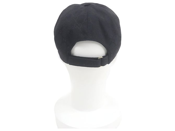 Baseballcap mit GG-Logo-Patch aus Canvas von Gucci Schwarz - Ansicht 3