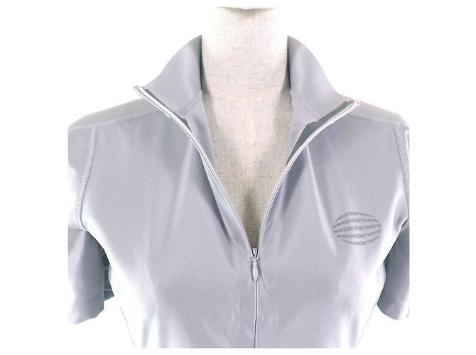 Autre Marque Top protettivo a maniche corte con zip a metà Alexander Wang Grigio - vista 4