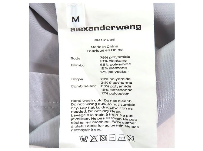 Autre Marque Top protettivo a maniche corte con zip a metà Alexander Wang Grigio - vista 7