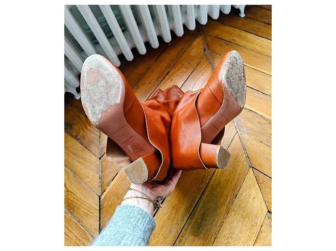 Botas de cuero marrón See By Chloé Castaño - vista 5