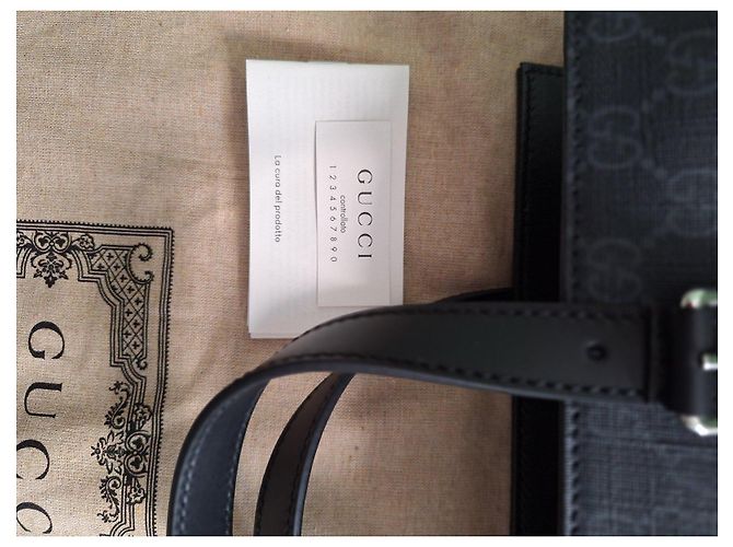 Borsa Gucci "GG Supreme" in tela nera Nero - vista 11