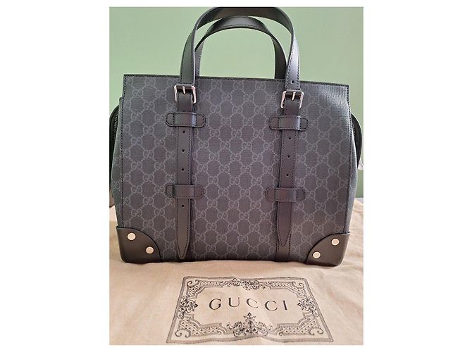 Borsa Gucci "GG Supreme" in tela nera Nero - vista 2