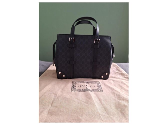 Borsa Gucci "GG Supreme" in tela nera Nero - vista 3