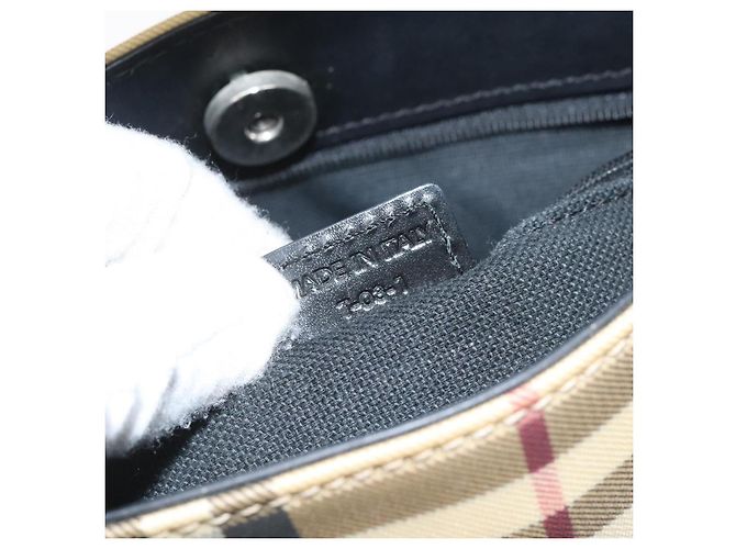 Burberry Nova Check Tote aus Canvas im kleinen Format Beige - Ansicht 7