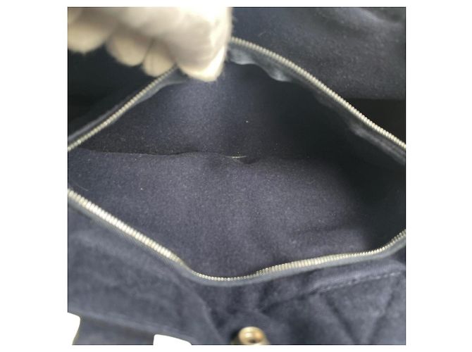 Hermès Tote Bag aus navy Canvas Marineblau - Ansicht 10