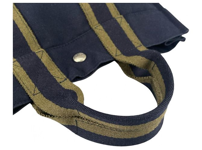 Hermès Tote Bag aus navy Canvas Marineblau - Ansicht 6