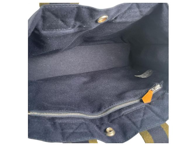 Hermès Tote Bag aus navy Canvas Marineblau - Ansicht 9