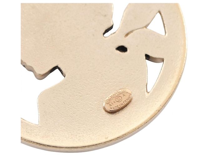 Broche Chanel Mademoiselle Coco Mark Dourado - vista 3