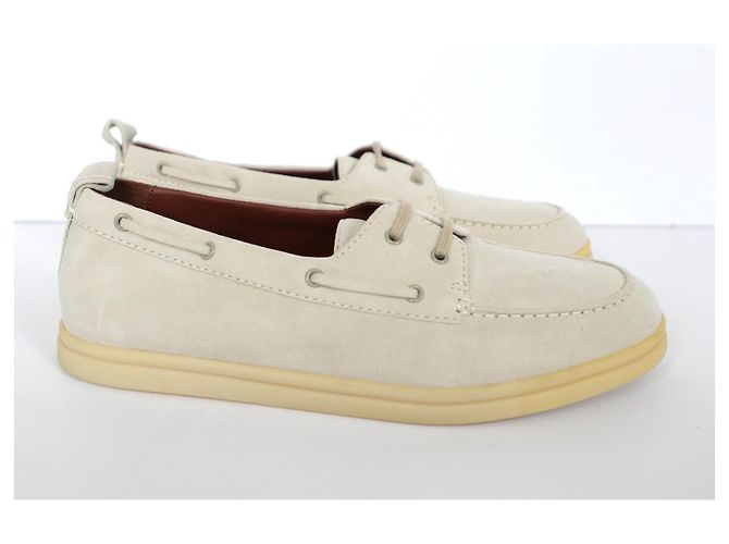 Mocassini Loro Piana Sea Walk in suede grigio - vista 2