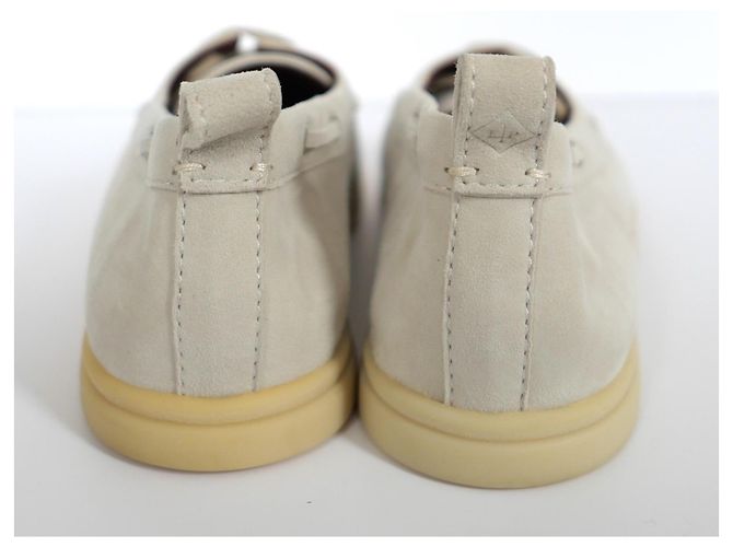 Mocassini Loro Piana Sea Walk in suede grigio - vista 3