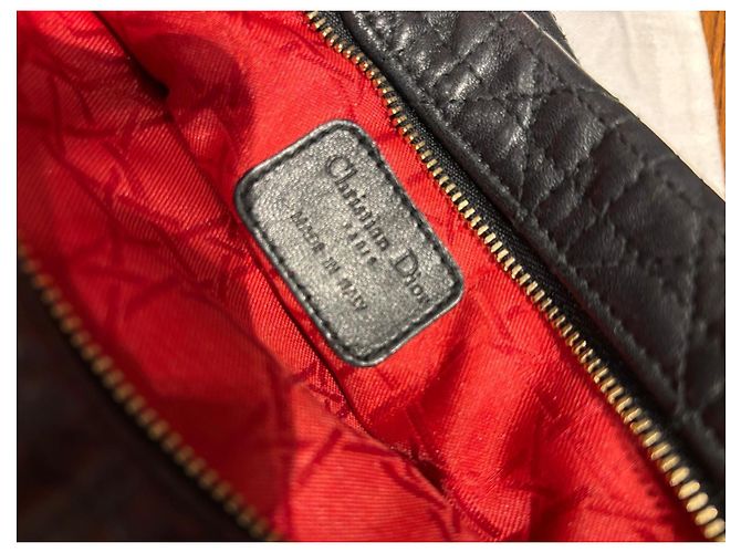 Pochette in pelle Cannage Christian Dior Nero - vista 3