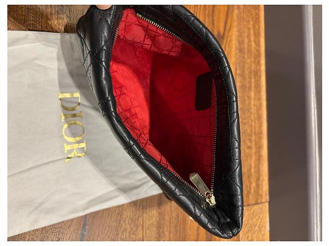 Pochette in pelle Cannage Christian Dior Nero - vista 5