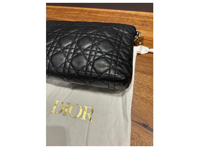 Pochette in pelle Cannage Christian Dior Nero - vista 6