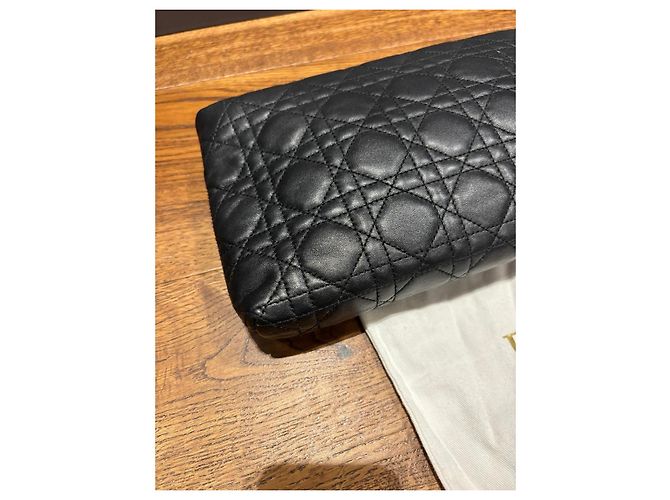 Pochette in pelle Cannage Christian Dior Nero - vista 7