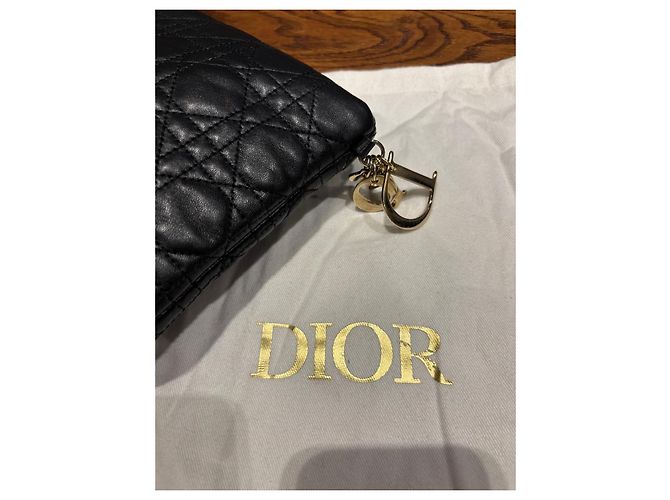 Pochette in pelle Cannage Christian Dior Nero - vista 8