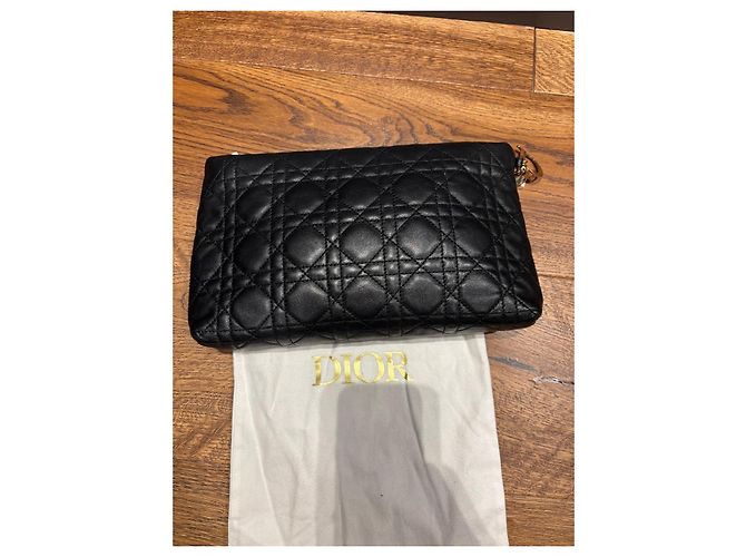 Pochette in pelle Cannage Christian Dior Nero - vista 9