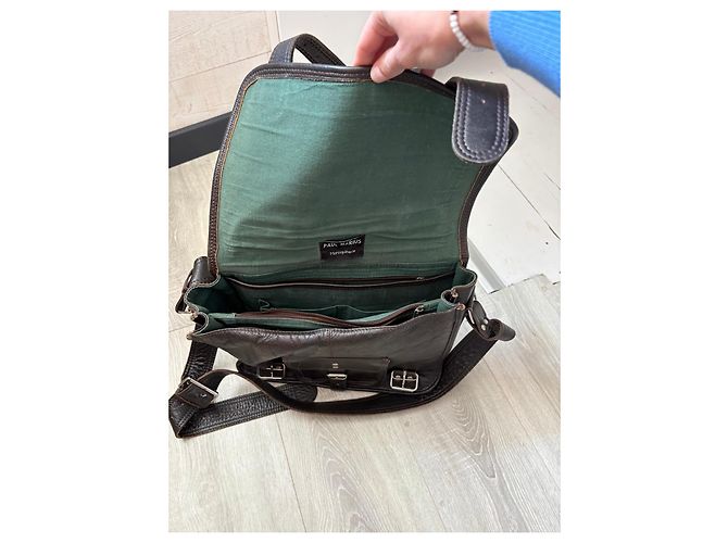 Autre Marque Borsa a spalla in pelle marrone Paul Marius - vista 3