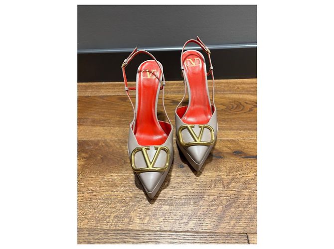 Pumps Slingback VLogo Valentino Garavani Beige - vista 11