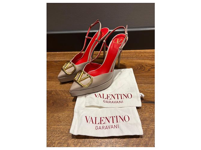 Pumps Slingback VLogo Valentino Garavani Beige - vista 2