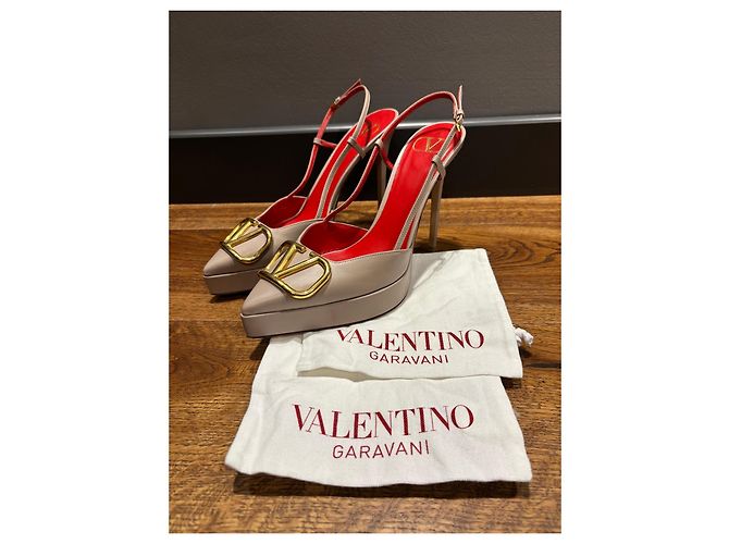Pumps Slingback VLogo Valentino Garavani Beige - vista 8