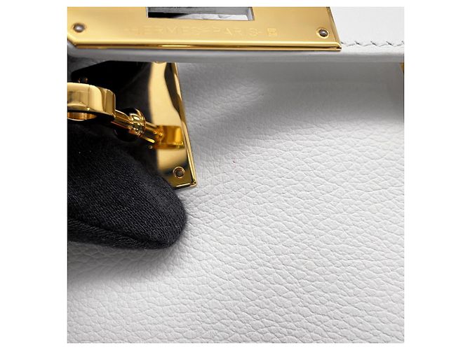 Hermès Jypsiere Mini Handtasche Weiß - Ansicht 11