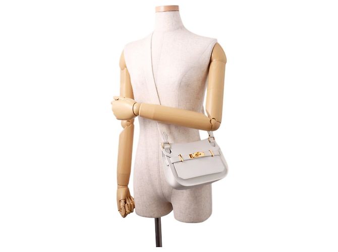 Hermès Jypsiere Mini Handtasche Weiß - Ansicht 4