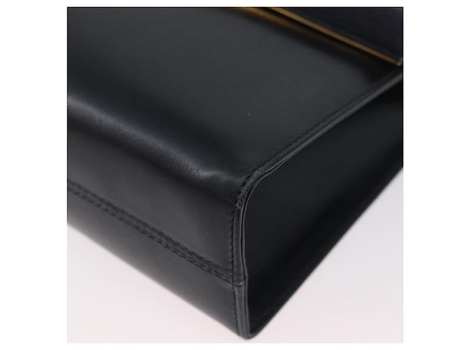 Borsa a Spalla Gancini in Pelle Salvatore Ferragamo Blu Navy Oro Auth 174541 D'oro - vista 11