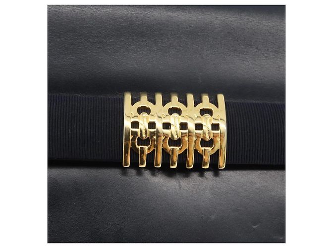 Borsa a Spalla Gancini in Pelle Salvatore Ferragamo Blu Navy Oro Auth 174541 D'oro - vista 14