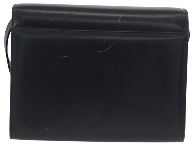 Borsa a Spalla Gancini in Pelle Salvatore Ferragamo Blu Navy Oro Auth 174541 D'oro - vista 3