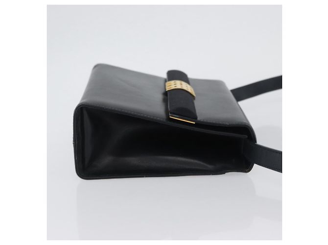 Borsa a Spalla Gancini in Pelle Salvatore Ferragamo Blu Navy Oro Auth 174541 D'oro - vista 4