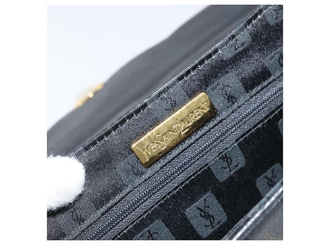 SAINT LAURENT Borsa a mano in pelle nera dorata Auth 174481 Nero D'oro - vista 17