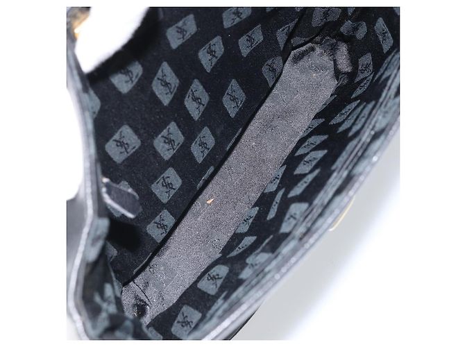 SAINT LAURENT Borsa a mano in pelle nera dorata Auth 174481 Nero D'oro - vista 18