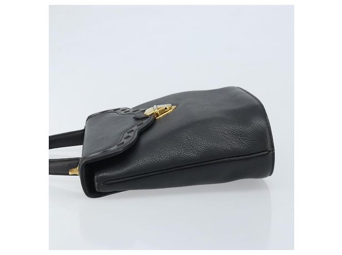 SAINT LAURENT Borsa a mano in pelle nera dorata Auth 174481 Nero D'oro - vista 5
