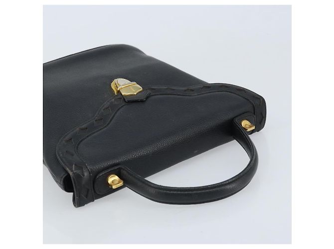 SAINT LAURENT Borsa a mano in pelle nera dorata Auth 174481 Nero D'oro - vista 6