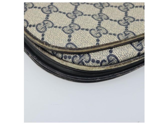 Gucci Borsa a Spalla GG Supreme PVC Navy Gold Auth ka3065 D'oro Blu navy - vista 11