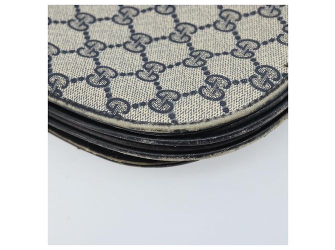 Gucci Borsa a Spalla GG Supreme PVC Navy Gold Auth ka3065 D'oro Blu navy - vista 13