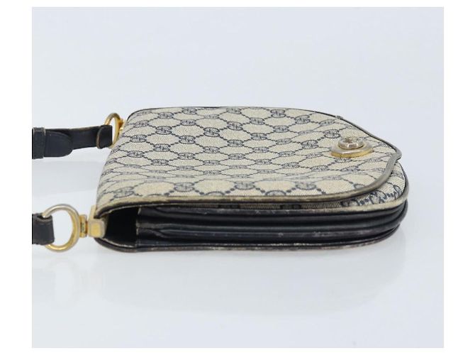 Gucci Borsa a Spalla GG Supreme PVC Navy Gold Auth ka3065 D'oro Blu navy - vista 5